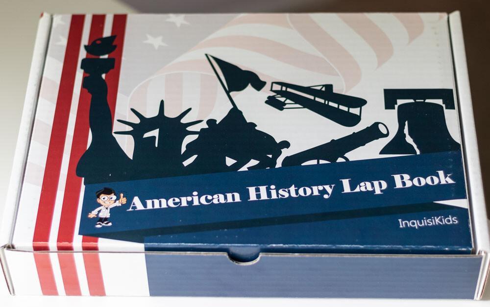 American History Lap Book box shown laying flat