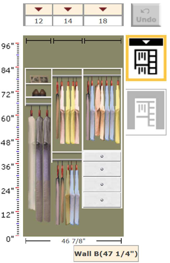 EasyClosets: Closet Builder drawing of smaller master closet