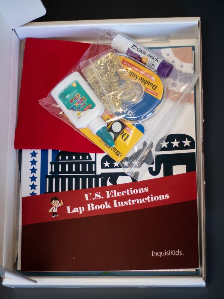 Elections Lap Book Kit - opening the box