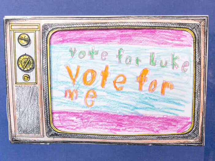 Elections Lap Book - Campaign Advertising - hand-drawn television ad