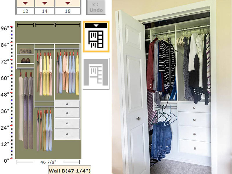 Easy Closets maximize space: the design and photo of my master bedroom closet remodeled with an EasyClosets system