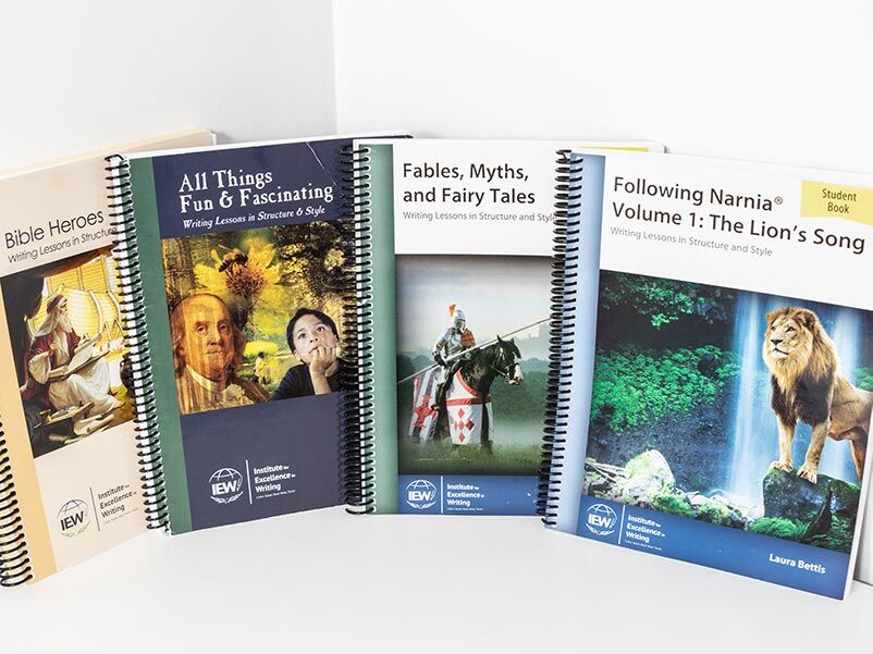 Several theme-based books for IEW's writing program