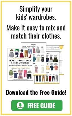 vertical Banner: images and link to free version of kids' outfits guide
