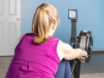 woman rowing on Concept 2 RowErg